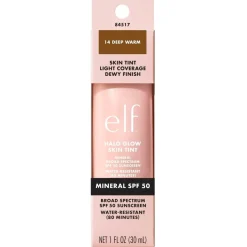 Outlet e.l.f. Halo Glow SPF50 14 Deep Warm Skin Tint Foundation