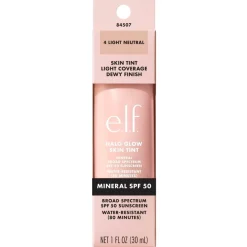 Discount e.l.f. Halo Glow SPF50 4 Light Neutral Skin Tint Foundation