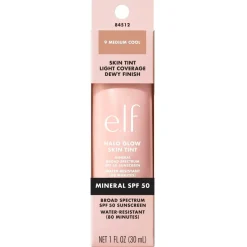 Discount e.l.f. Halo Glow SPF50 9 Medium Cool Skin Tint Foundation