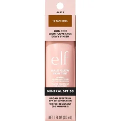 Discount e.l.f. Halo Glow SPF50 12 Tan Cool Skin Tint Foundation