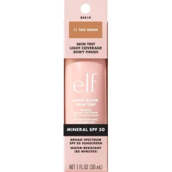 Sale e.l.f. Halo Glow SPF50 11 Tan Warm Skin Tint Foundation