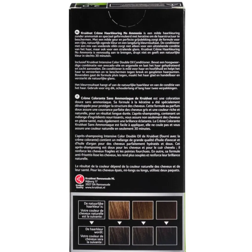 Sale No Ammonia 2.0 Diep Zwart Crème Haarkleuring Haarverf