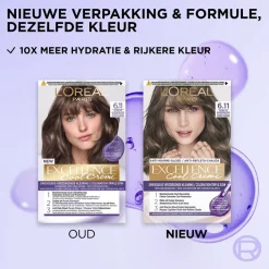 New L'Oréal Paris Cool Crème 6.11 Ultra As Donkerblond Permanente Haarkleuring Haarverf