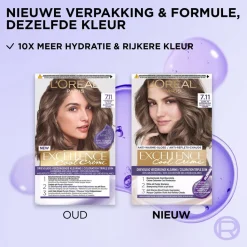 Discount L'Oréal Paris Cool Crème 7.11 Ultra As Middenblond Permanente Haarkleuring Haarverf