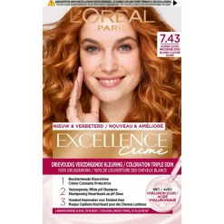L'Oréal Paris Crème 7.43 Koper Goudblond Permanente Haarverf Haarverf
