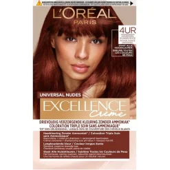 Clearance L'Oréal Paris Creme Universal Nudes 4UR Universeel Donkerrood Haarkleuring Haarverf