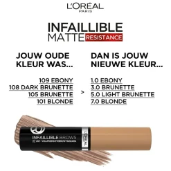 Online L'Oréal Paris Infaillible Brows 24H 108 Dark Brunette Waterproof Wenkbrauwmascara Wenkbrauw Make-Up