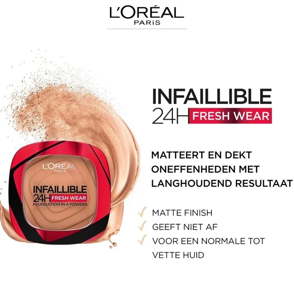 Clearance L'Oréal Paris Infaillible 24H Fresh Wear 245 Golden Honey Foundation in a Powder Gezichtspoeder|Foundation