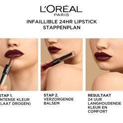 Discount L'Oréal Paris Infaillible 24H 701 Captivated By Cerise Lipstick Lipmake-Up