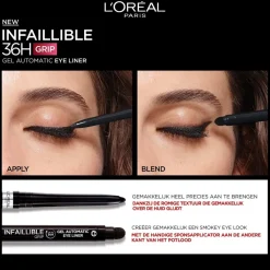 New L'Oréal Paris Infaillible 36H Grip Gel Automatic Intense Black Eyeliner Eyeliner