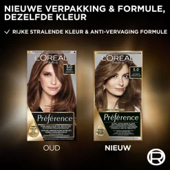 L'Oréal Paris Préférence 5 Lichtbruin Permanente Haarkleuring Haarverf