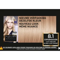 Discount L'Oréal Paris Préférence 8.1 Licht Asblond Haarkleuring Haarverf