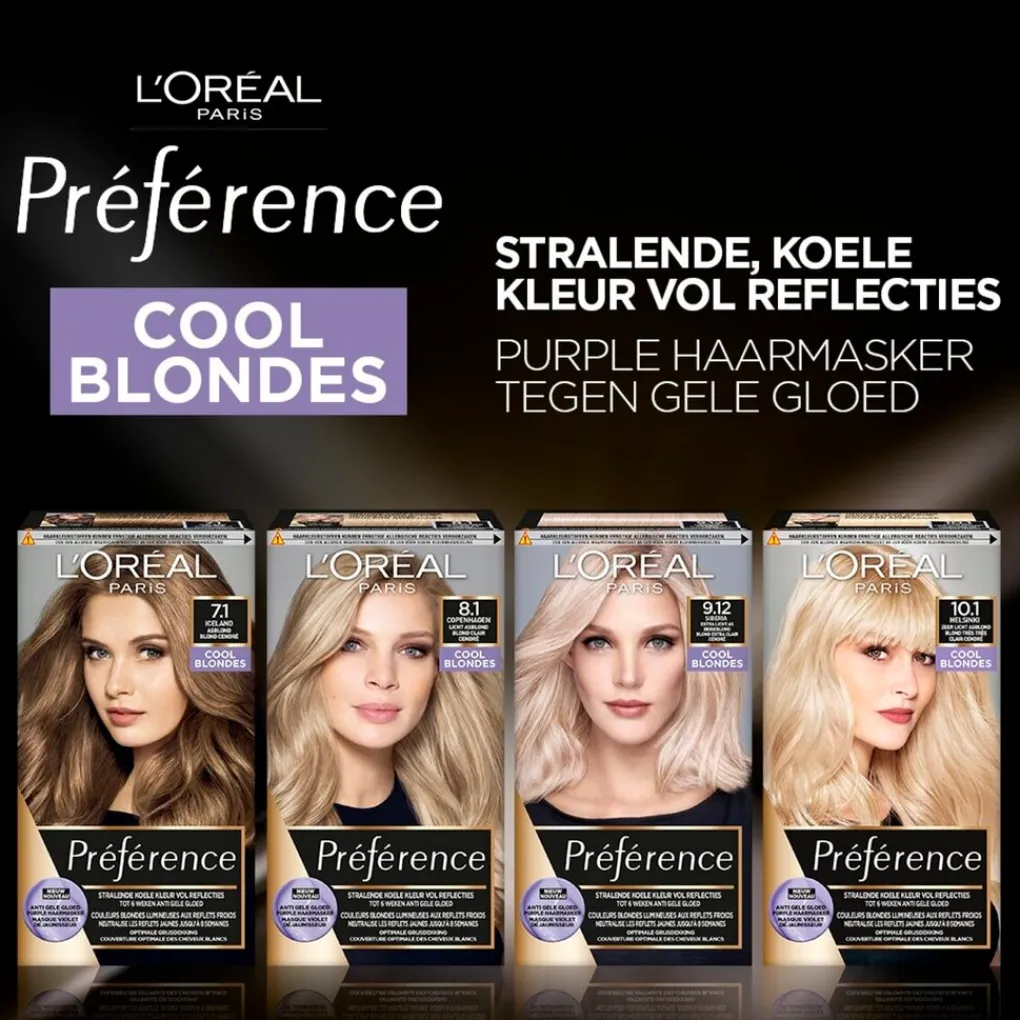 Sale L'Oréal Paris Préférence Cool Blondes 7.1 As Middenblond Permanente Haarkleuring Haarverf