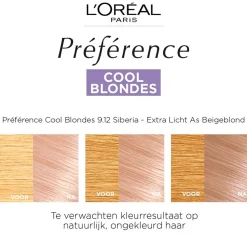 Discount L'Oréal Paris Préférence Cool Blondes 9.12 Zeer Licht As Beigeblond Permanente Haarkleuring Haarverf
