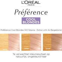 Discount L'Oréal Paris Préférence Cool Blondes 9.12 Zeer Licht As Beigeblond Permanente Haarkleuring Haarverf