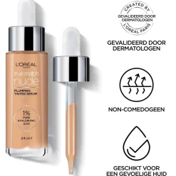 Hot L'Oréal Paris True Match Nude 3-4 Light Medium Plumping Tinted Serum Foundation