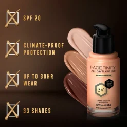 New Facefinity All Day Flawless N45 Warm Almond Foundation Foundation