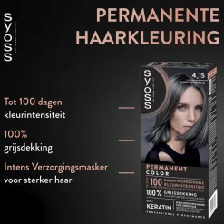 Clearance Metallic Shine 4-15 Dusty Chrome Haarkleuring Haarverf