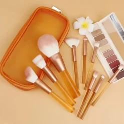 Discount Technique PRO Translucent Perfection make-up kwastenset - 9 make-up kwasten met zakje (ORANJE) Make-Up Kwasten