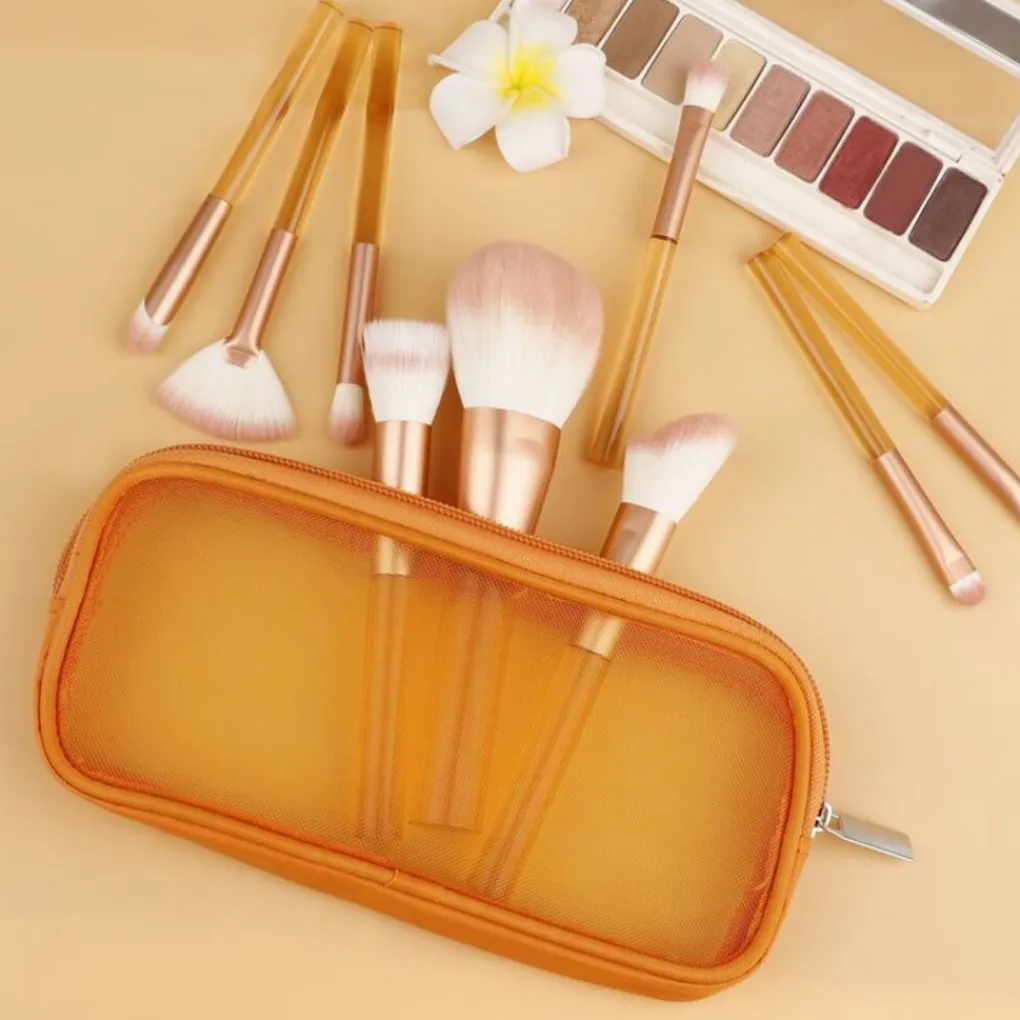 Discount Technique PRO Translucent Perfection make-up kwastenset - 9 make-up kwasten met zakje (ORANJE) Make-Up Kwasten