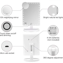 Sale UNIQ Hollywood Make-up Make-upspiegel met Licht Make-Up Spiegels