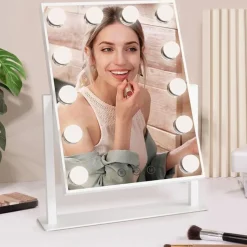 Discount UNIQ New York Mega - Make-up Spiegel met 12 LED Lampen Make-Up Spiegels