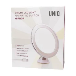 New UNIQ Ronde Spiegel met Led Licht en Zuignap X10 Vergrotende Spiegel Make-Up Spiegels