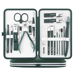 Online UNIQ 18‑in‑1 Manicure & Pedicure Set – Donkergroen Etui Manicure- En/Of Pedicureset