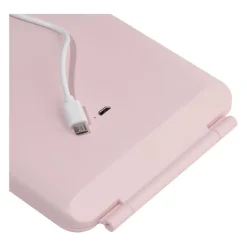 Sale UNIQ Opvouwbare LED Make‑upspiegel (USB oplaadbaar) – Reisspiegel met 3 Lichtstanden, Roze Make-Up Spiegels